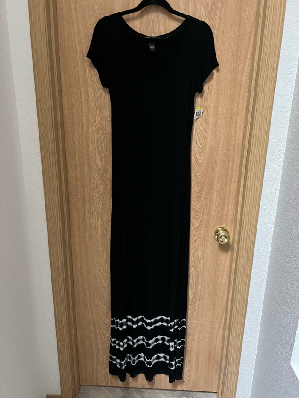 Inc international black tie dye maxi dress embellished blush garden